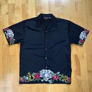 Nikki Sixx Dragonfly Poker Skull Shirt Size Large